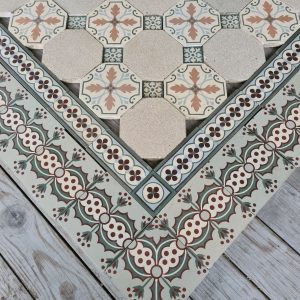 Reclaimed encaustic tiles in a theme of thistles