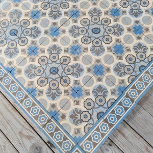Antique reclaimed tiles in shades of blue