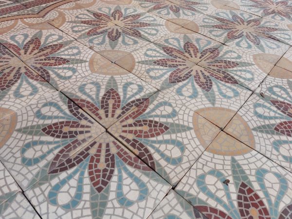 Antique ceramic patterned tiles