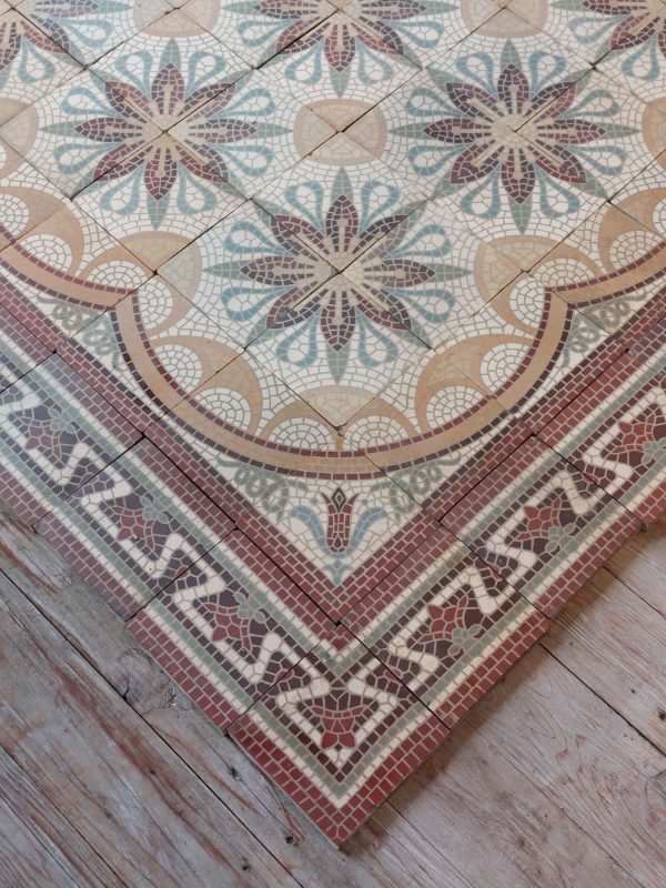 Antique reclaimed encaustic floor