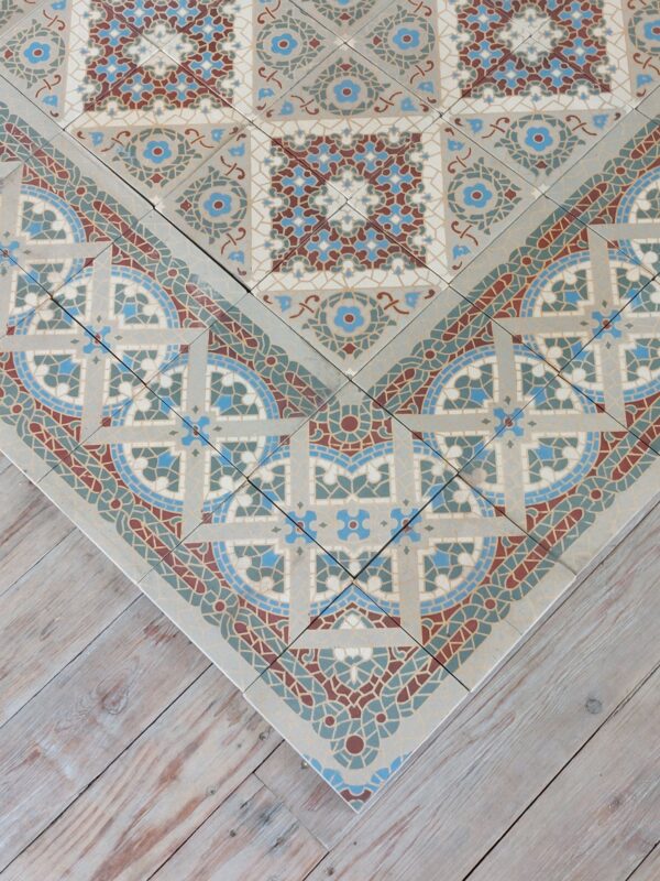 Old tiles with matching border tiles