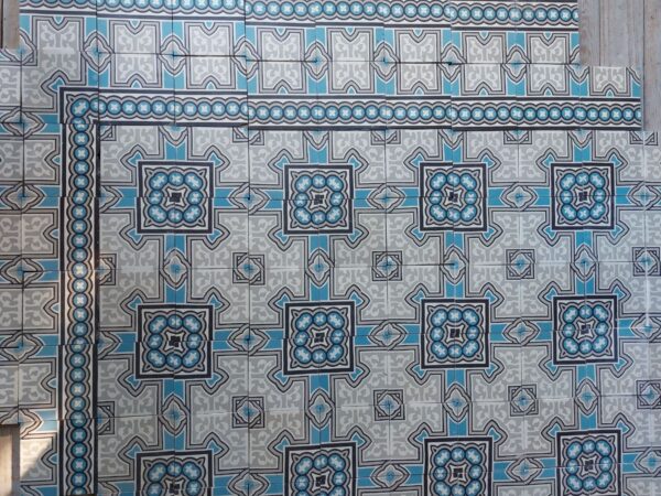 Antique tiles with original double border