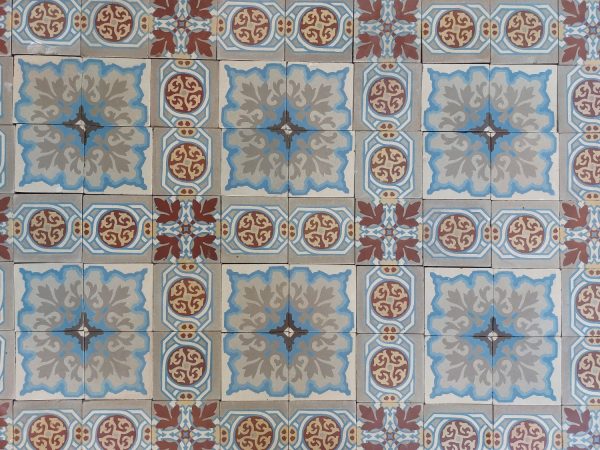 Antique French reclaimed floor tiles ca 1914