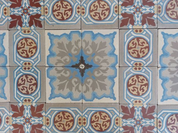 Old French patterned floor tiles 1914