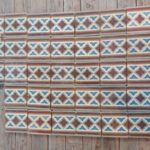 French reclaimed encaustic border tiles