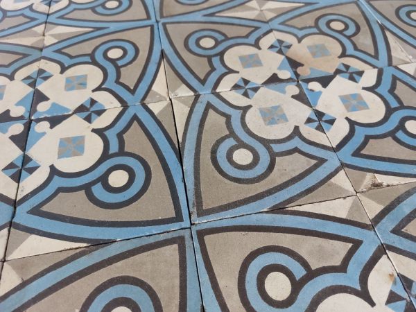 Reclaimed encaustic French tiles
