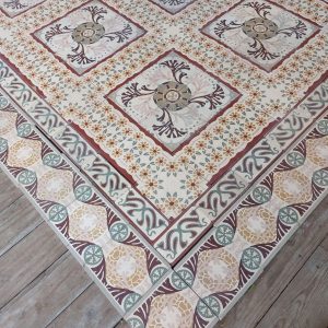 Zeer zeldzame antieke keramische art-nouveau vloer met originele dubbele boorden ca 1910