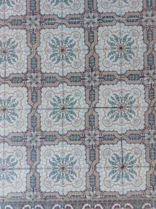 Patterned tiles with thistle theme circa 1920–1930