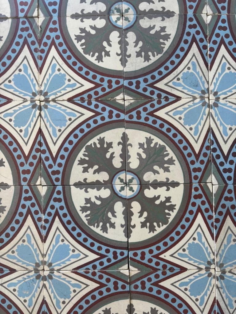 Reclaimed Art-Nouveau floor with floral motif