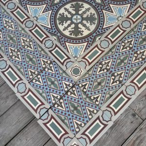 Belgian Art-Nouveau floor with triple border